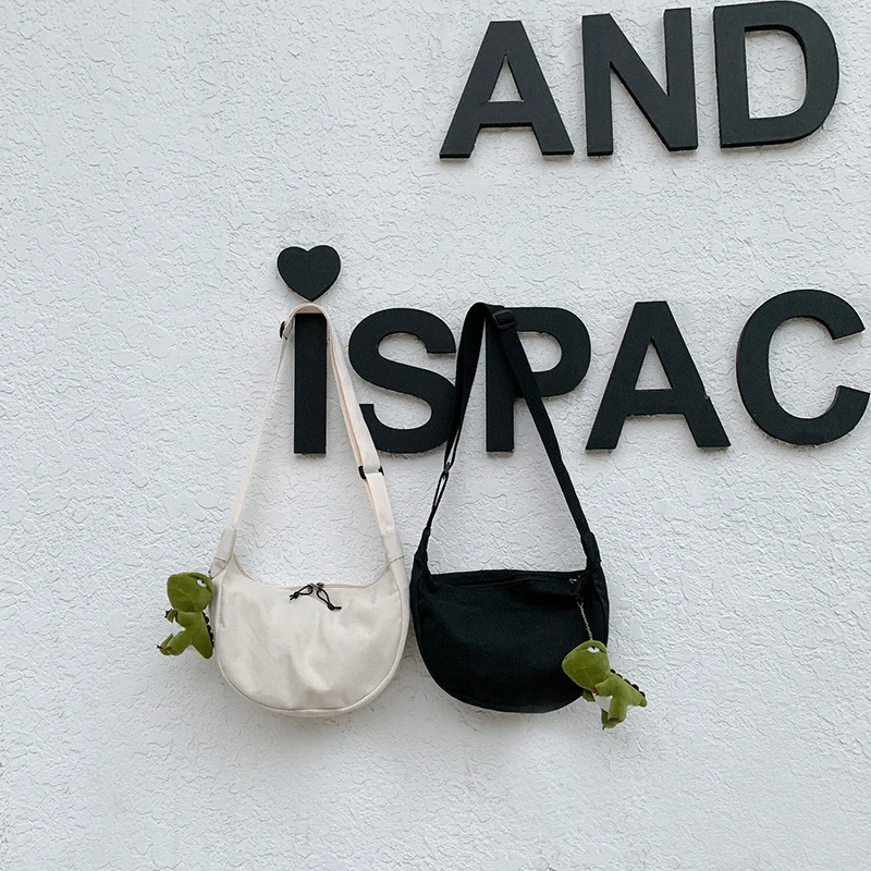 Ladies Shoulder Bag Canvas Bags Simple Female Bag Canvas Messenger Bag Thickened Dumpling Canvas Bag Student Personality Fashion