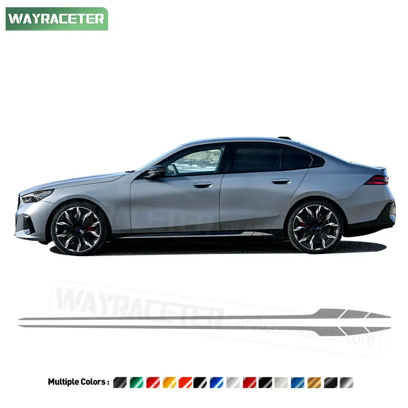Фото 2 шт. виниловая наклейка на боковую полоску на дверь для BMW 5 серии 2024 2025 G60 530 520d G61 Touring M60 i5 M Performance аксессуары №1