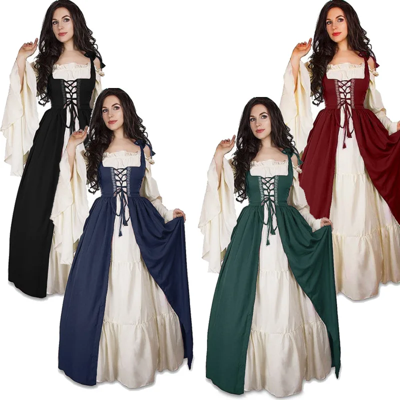 

Halloween Cosplay Costume for Woman Medieval Vintage Princess Dress Renaissance Victorian Tunic Carnival Party Dresses Disfraz