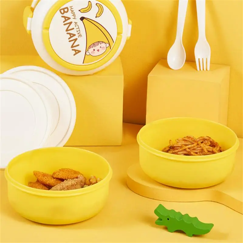 

Portable Lunch Box For Children Students Office Workers Microwave Lunch Box Cartoon Double Layer Lunch Box Health Food Storage