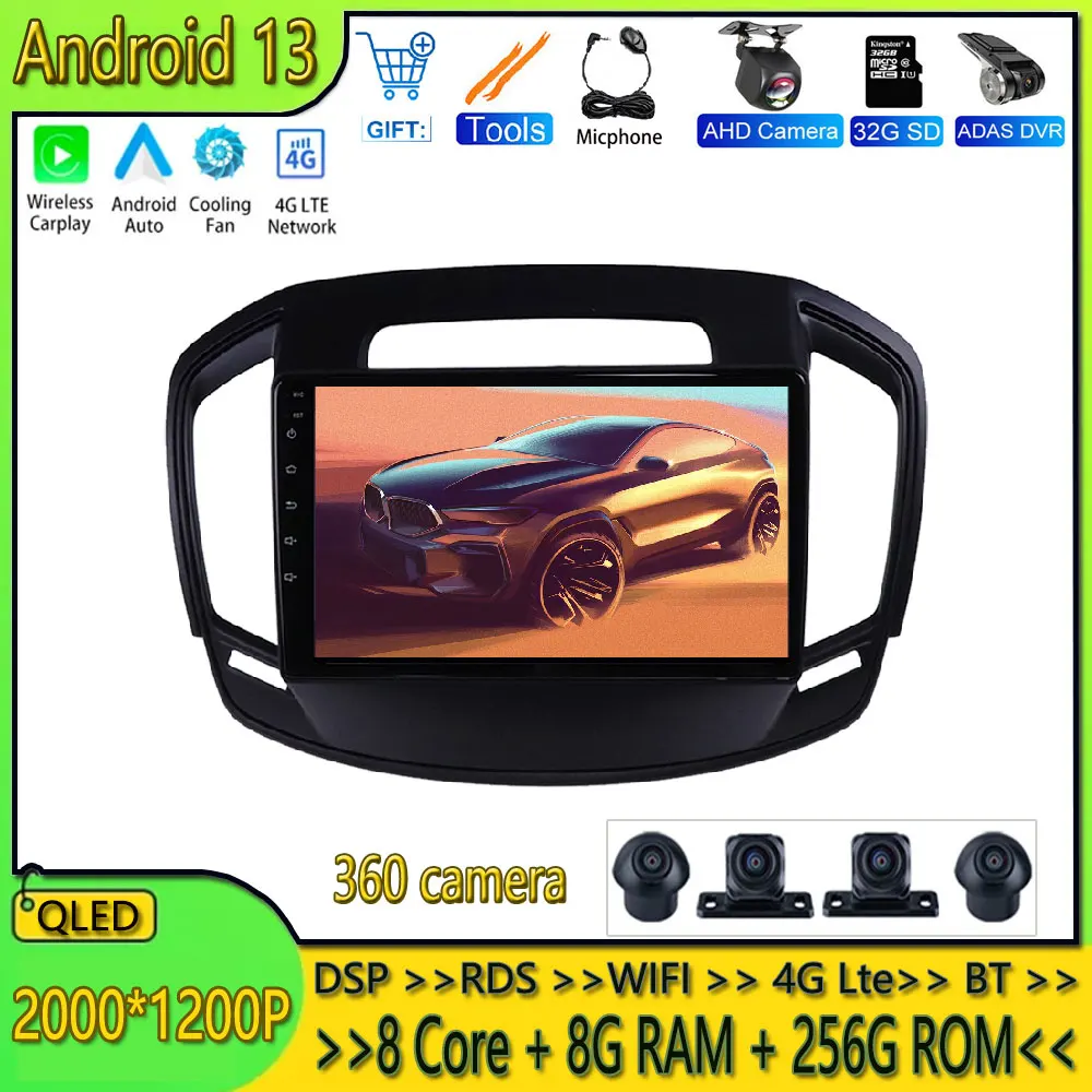 

Автомагнитола 9 дюймов, Android 13, GPS, Wi-Fi, для Opel Insignia, Buick Regal, 2014, 2015, 2016