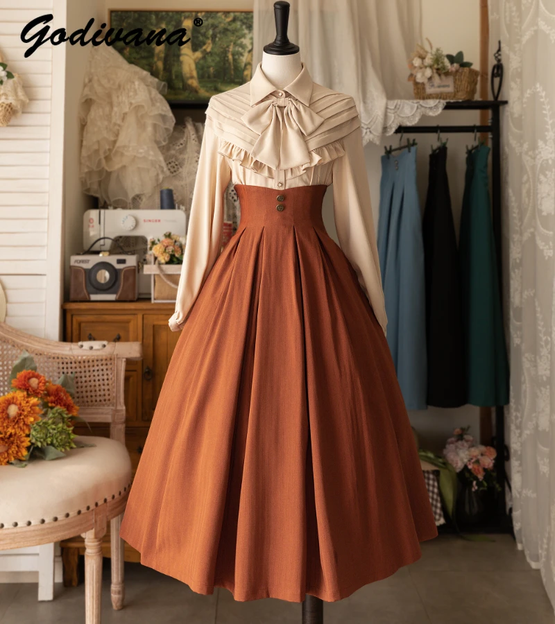 Женская классическая универсальная юбка с высокой талией