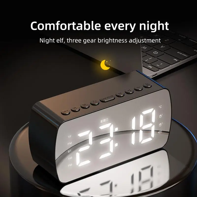 

New Style Bluetooth Speaker Mirror Speaker Clock Speaker Alarm Clock Speaker Ground Speaker