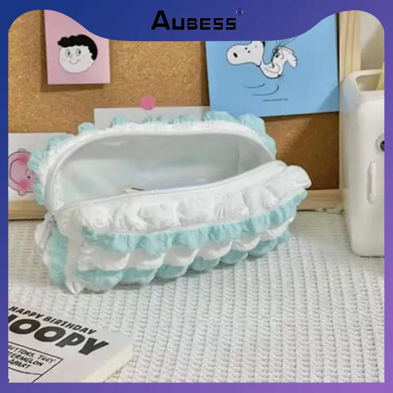 

Junior High School Student Pencilcase Simple Stationery Box Large Capacity Pen Box For Girls School Supplies Zipper Cosmetics