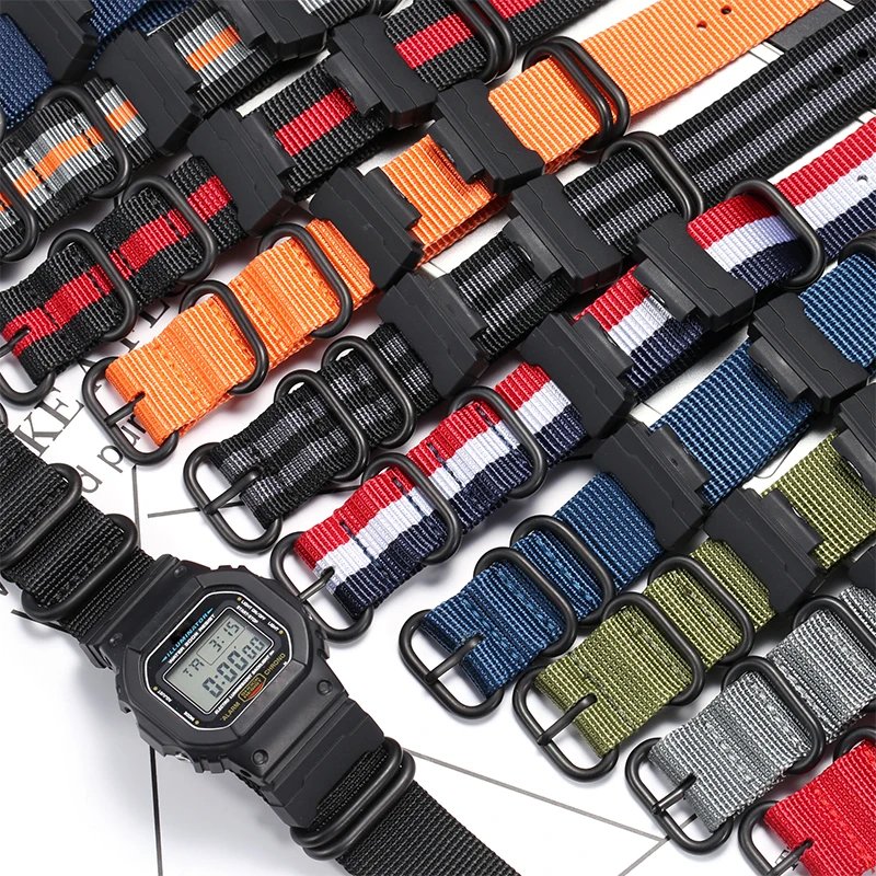 Conversion Nylon Strap Adapter Kit Suitable for Casio G-Shock GA100 GD120 DW6900 DW5600 GW9400 GL-7200 Men's Woven Watch Band
