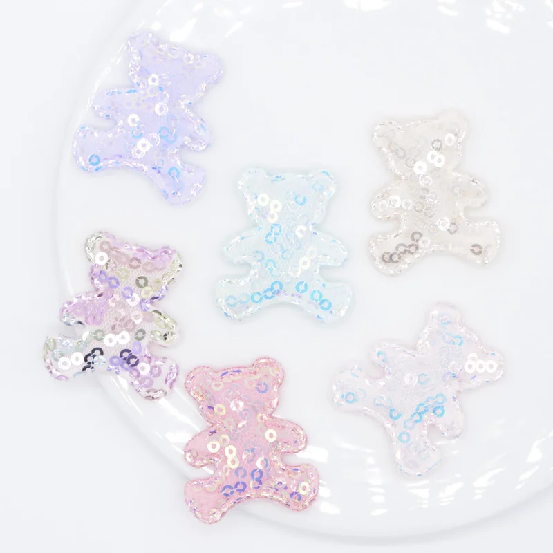 24 наклейки с пайетками для одежды футболки Сшитые на мишку декоративные пластыри для ремонта декоративная ткань аксессуары для самостоятельного изготовления.