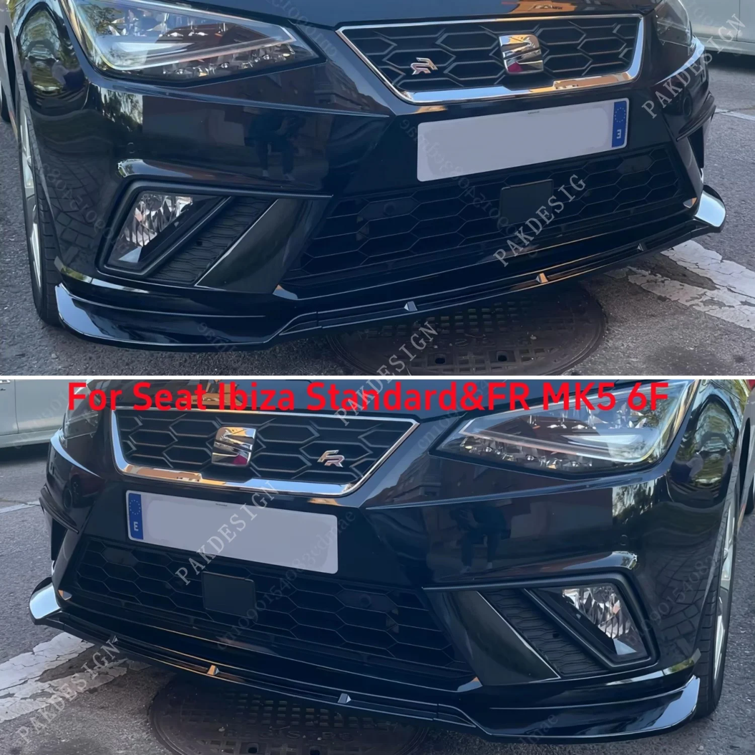 3 шт. передний бампер сплиттер спойлер комплект кузова Canard для Seat Ibiza MK5 Standard/FR