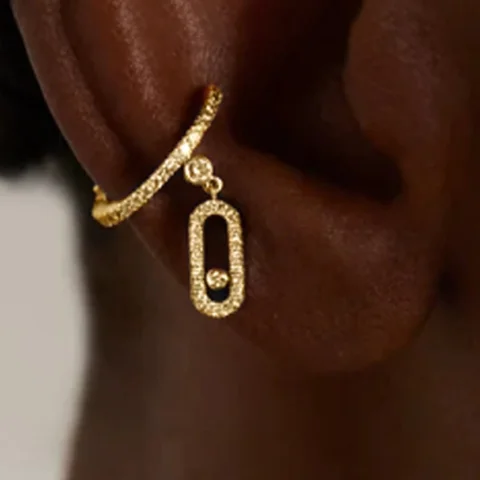 1 шт. красивые выдолбленные геометрические модные стильные серьги-клипсы из циркония, металла, серебряного цвета, золотого цвета, серьги-клипсы