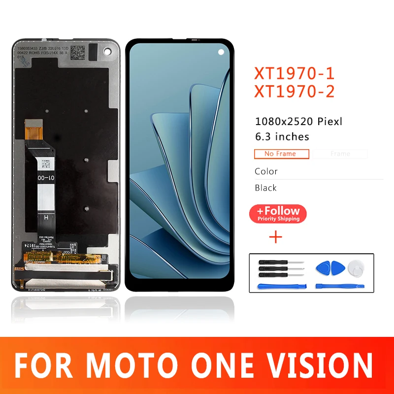 6.3 Inch Premium Quality LCD Display For Motorola One Vision Touch Screen Display For MOTO XT1970-1 XT1970-2 Screen Replacement enlarge