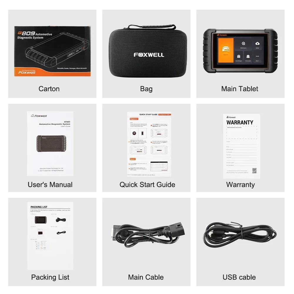 Автомобильный сканер Foxwell NT809 OBD2 профессиональная система для диагностики и