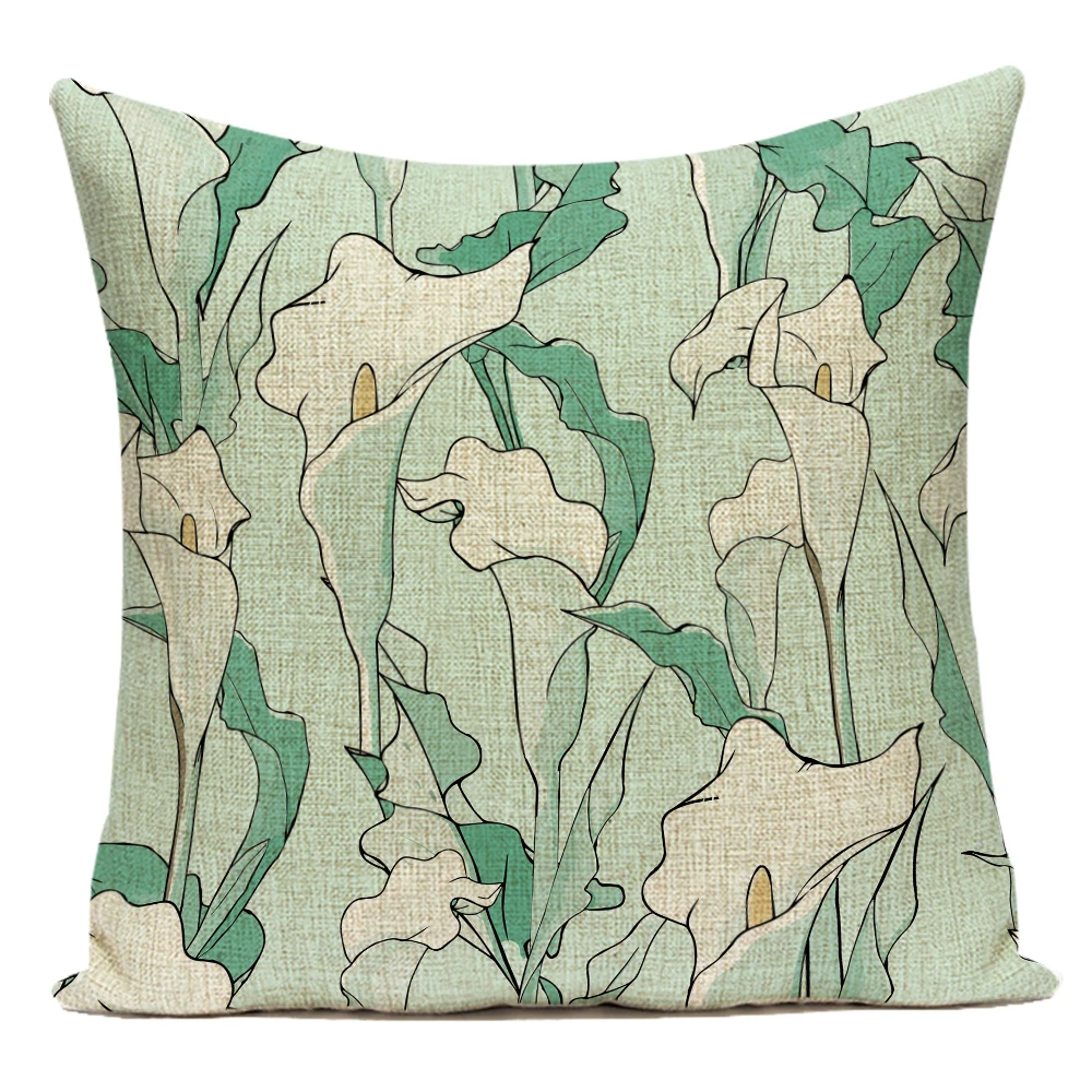 

Cushion Cover 45x45 Embroidered Bedroom Decoration Home Decor Colorful Print Floral Art Flower Decorative Art Cushion Sofa E2026