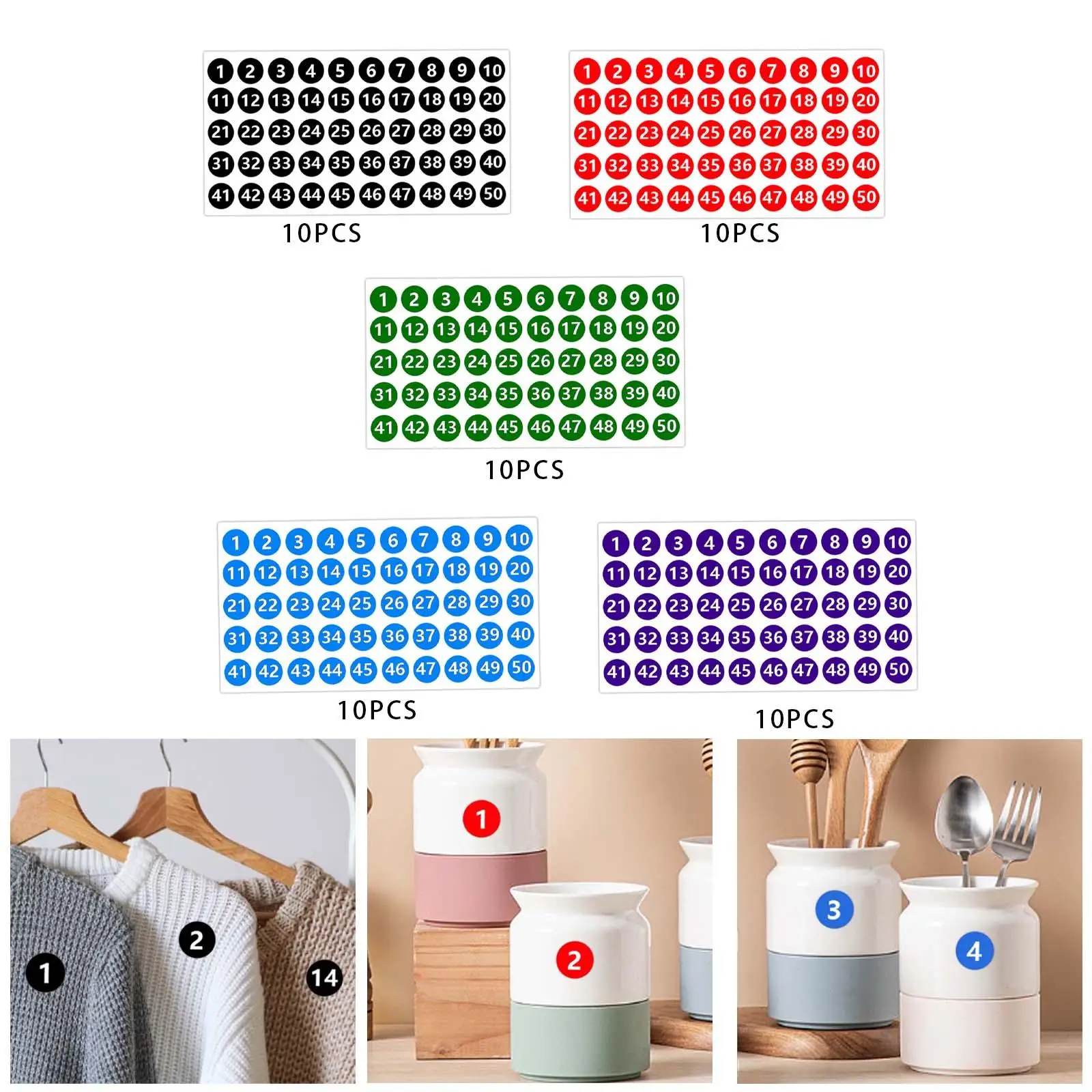 

Number Stickers Round Waterproof Self Adhesive Consecutive Decals for Retailers Food Containers Sports Events Boutiques Gift Box