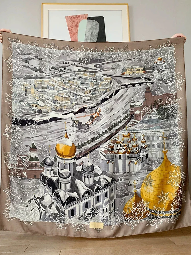 

Роскошный кашемировый шелковый шарф, дизайнерские Элегантные женские шарфы и шали ручной работы 140, кашемировый Шелковый квадратный шелков...