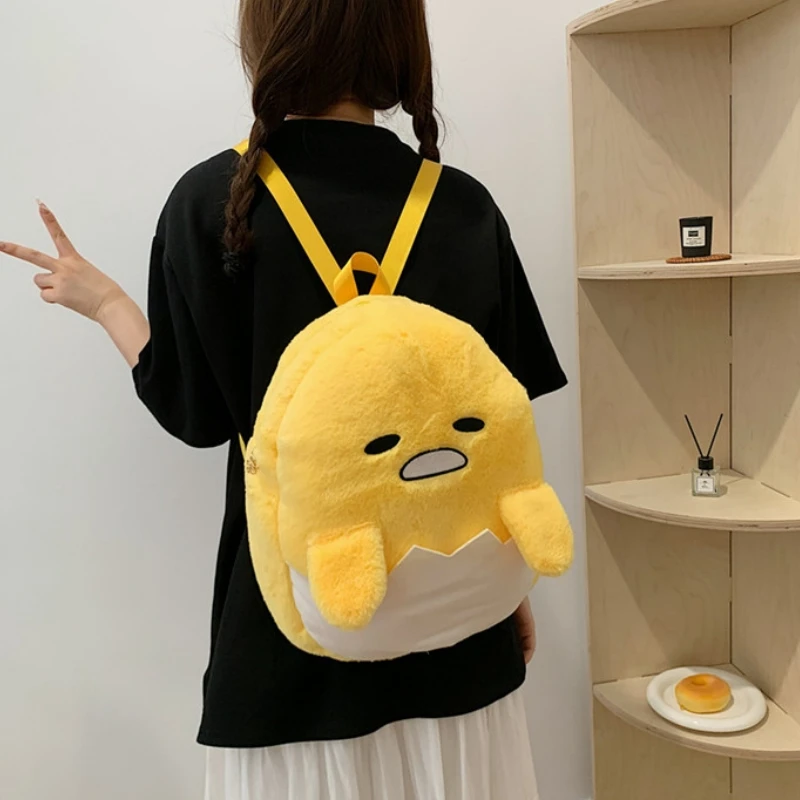Фото Горячая аниме-сумка 1985, серия Gudetama, кавайный рюкзак с героями мультфильмов, сумка на плечо с ленивым яйцом, милая модная кукла, подарок на день рождения №2