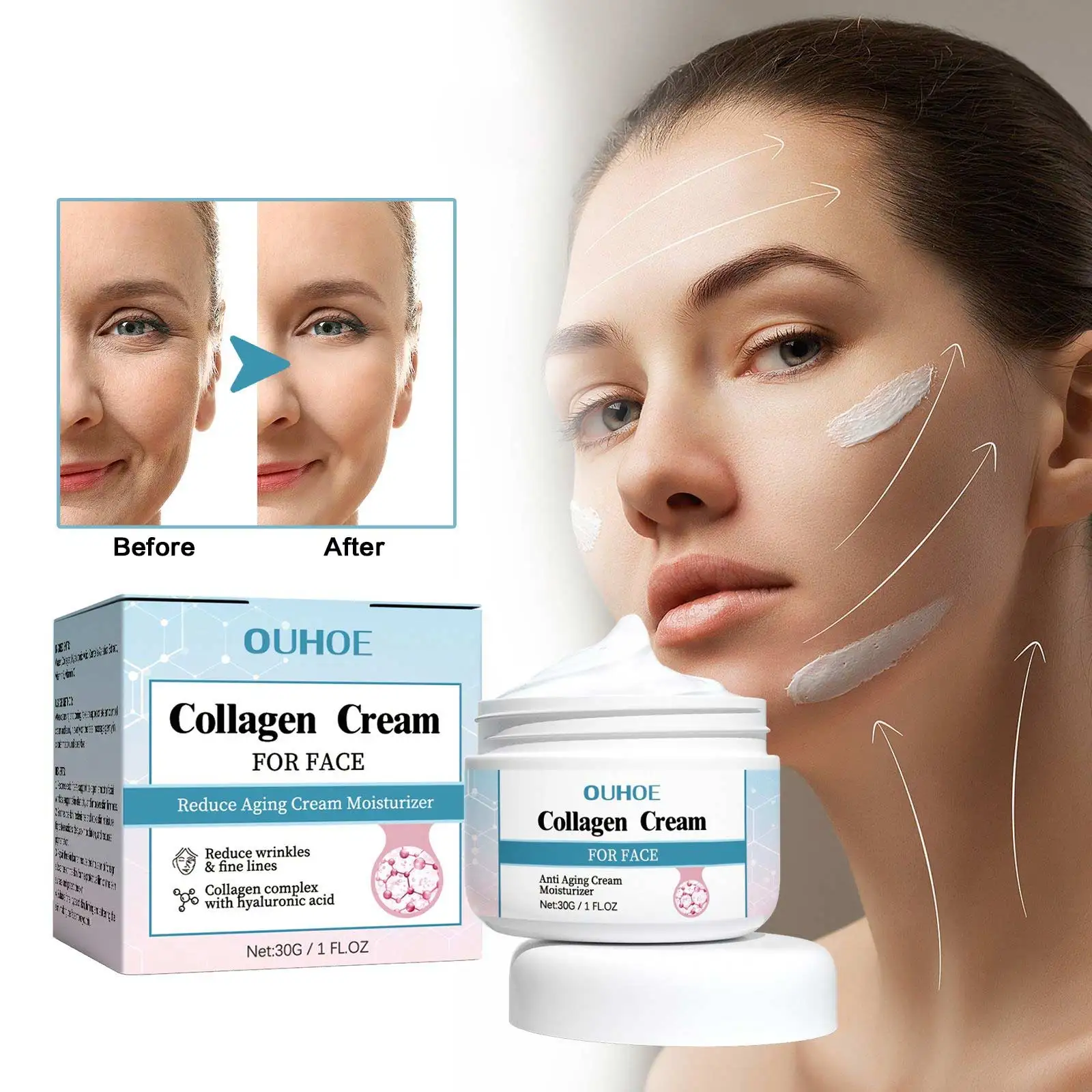 

Collagen Anti-aging Face Cream Fade Fine Lines Lifting Firming Skin Improve Dullness Repair Nourish Brighten Anti Wrinkles Cream