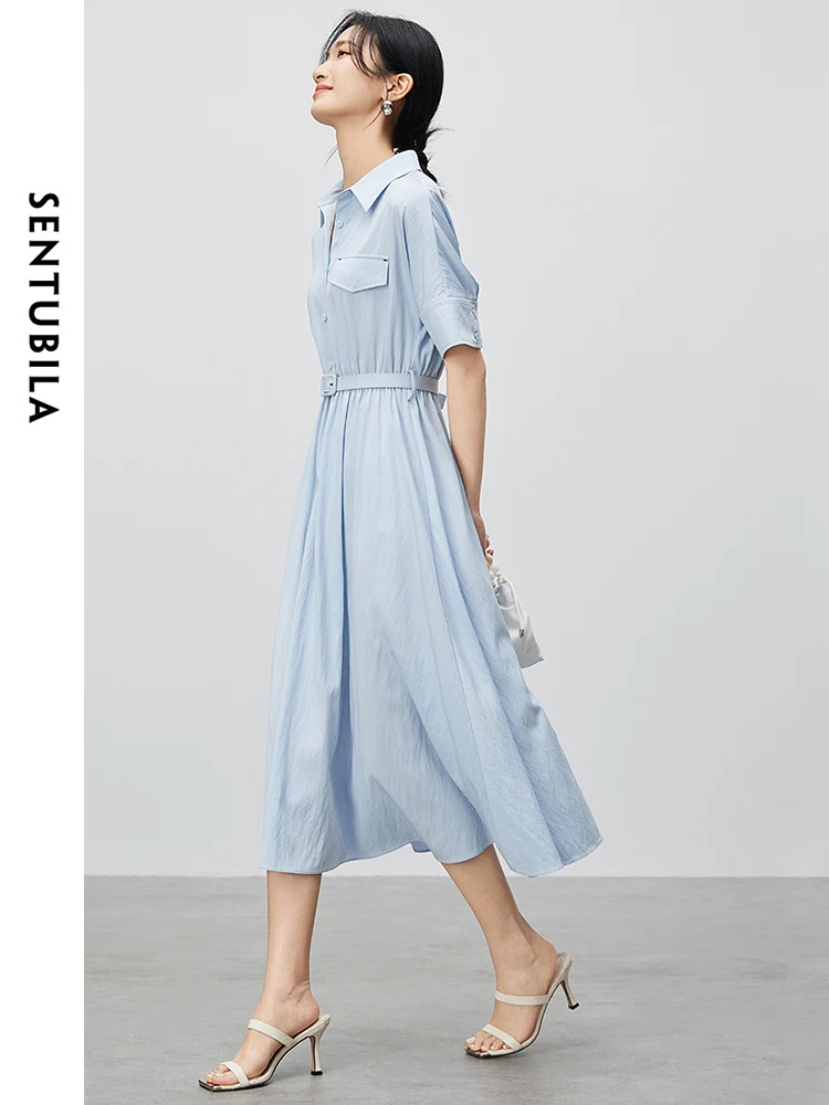 Женское прямое платье-рубашка SENTUBILA