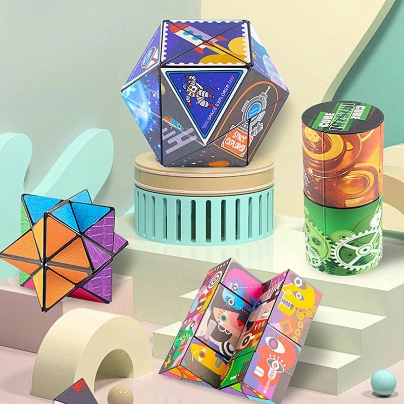 

Funny Variety Folding Cube Infinity Magic Cube Children Anti Stress Puzzle Fingertip Toy Kids Decompression Sensory Fidget Toys