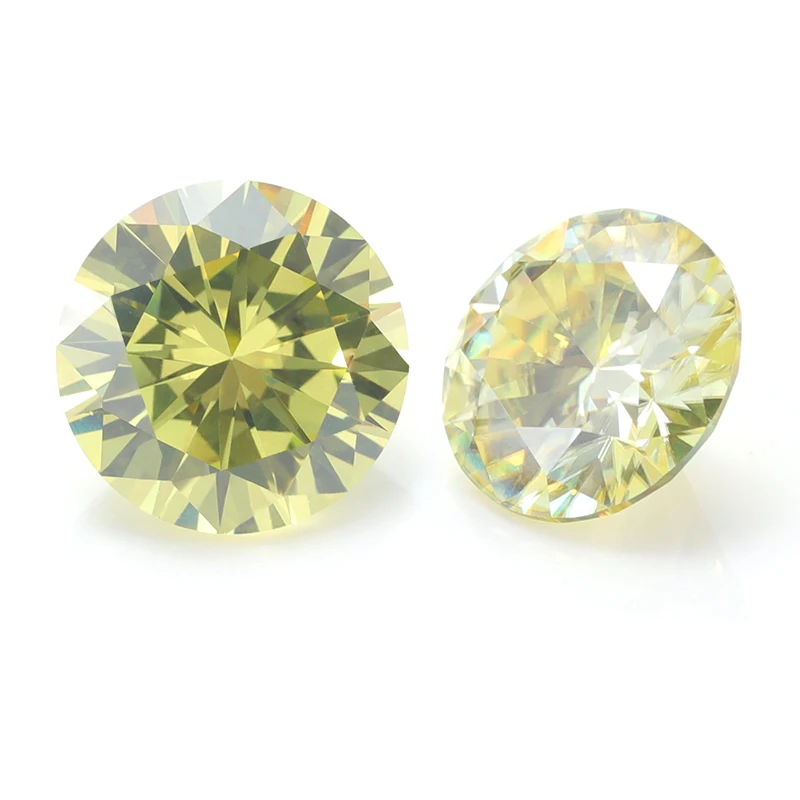 

Synthetic Lemon Yellow Loose Moissanite Diamond Round Cut 1 Carat Moissanite Colored Stones For Jewlery