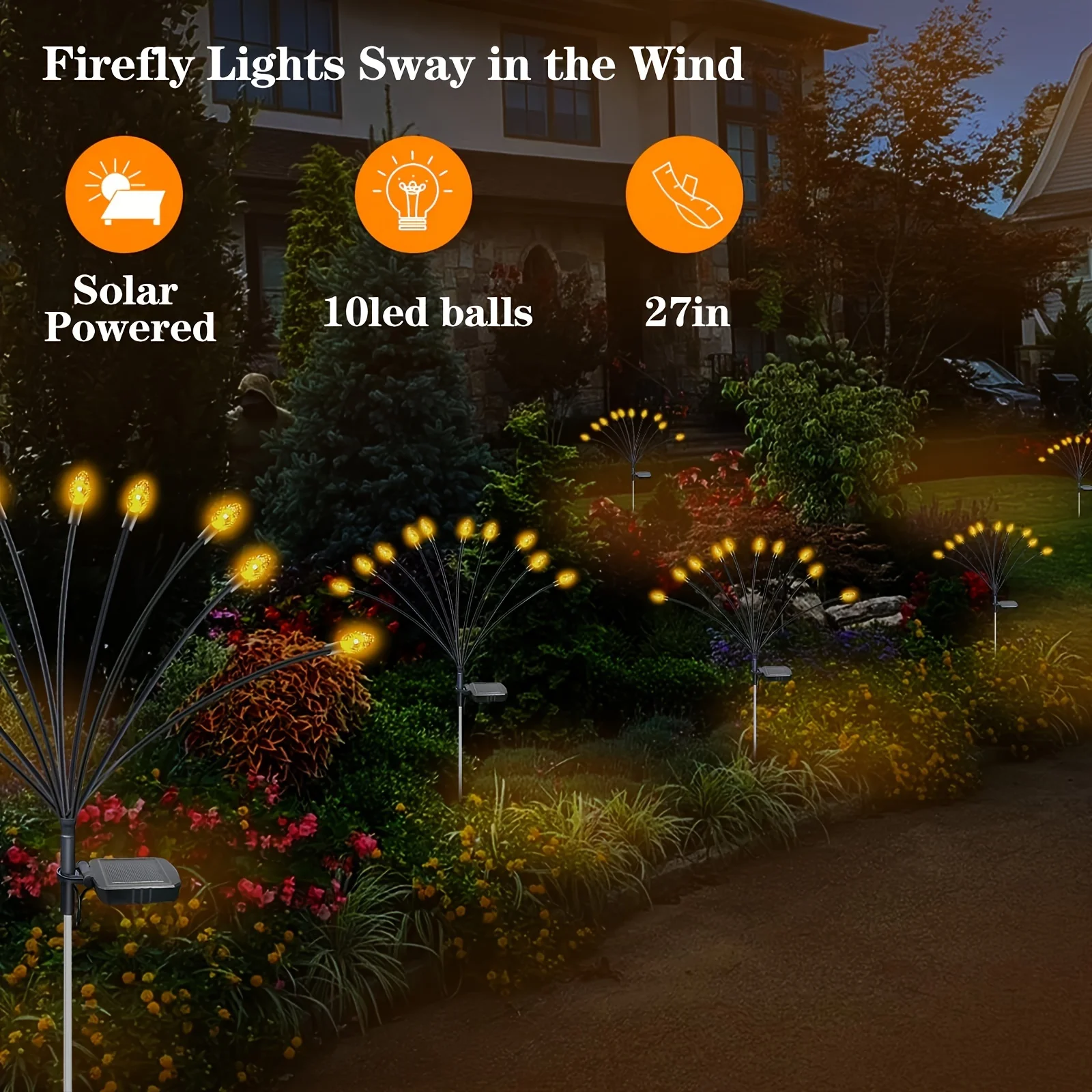 2 шт. солнечные садовые светильники 20 светодиодов