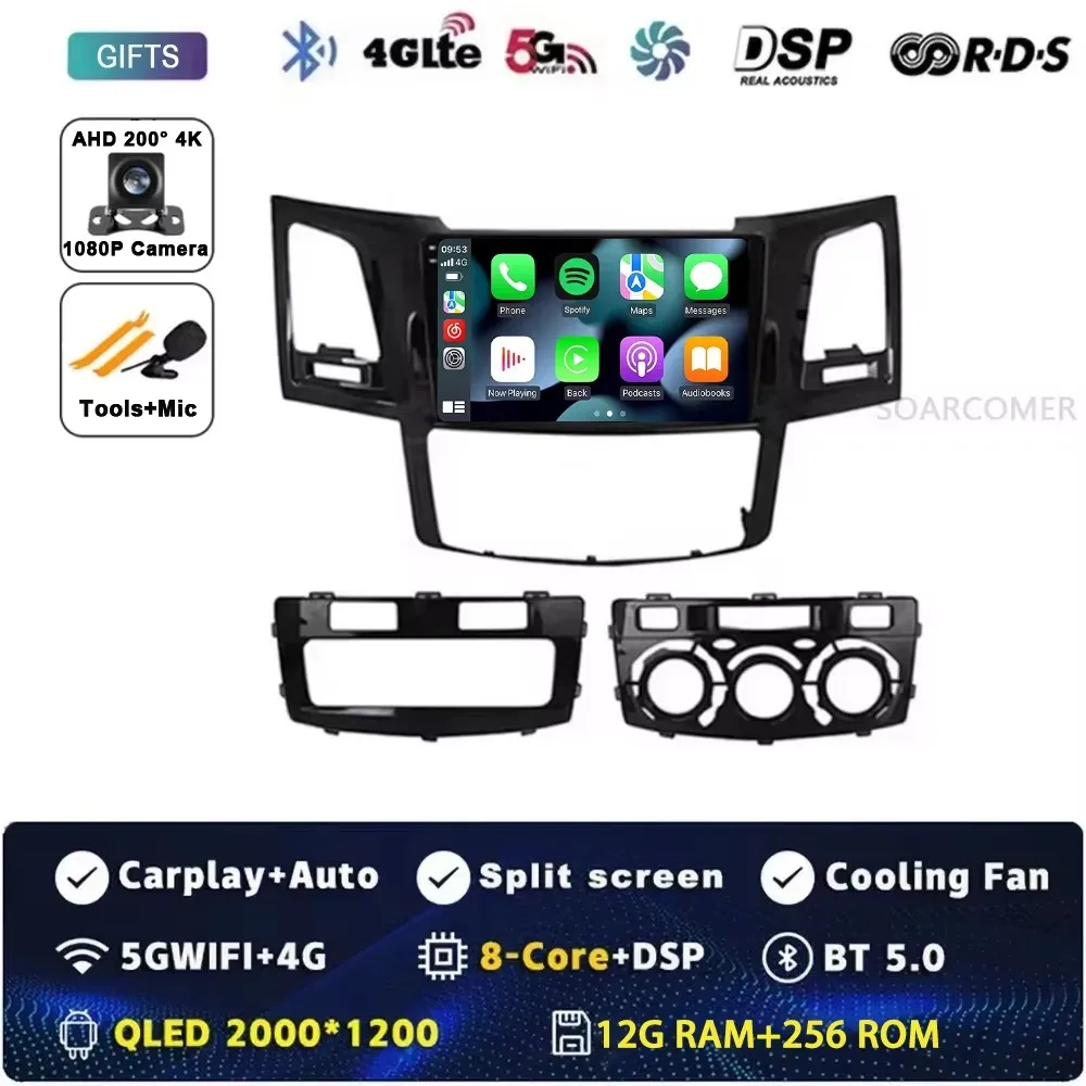 

Android 15 для Toyota Fortuner HILUX Revo Vigo 2005-2014 2K QLED Android Автомобильный радиоприемник Мультимедийный видеоплеер GPS Стерео CarPlay 4G