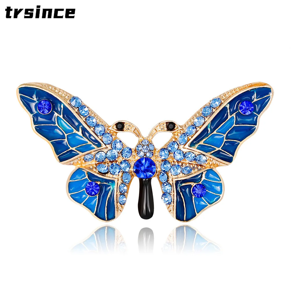 

Versatile Enamel Jewelry New Fashion Rhinestones Butterfly Brooch Women's Wedding Party Jewelry