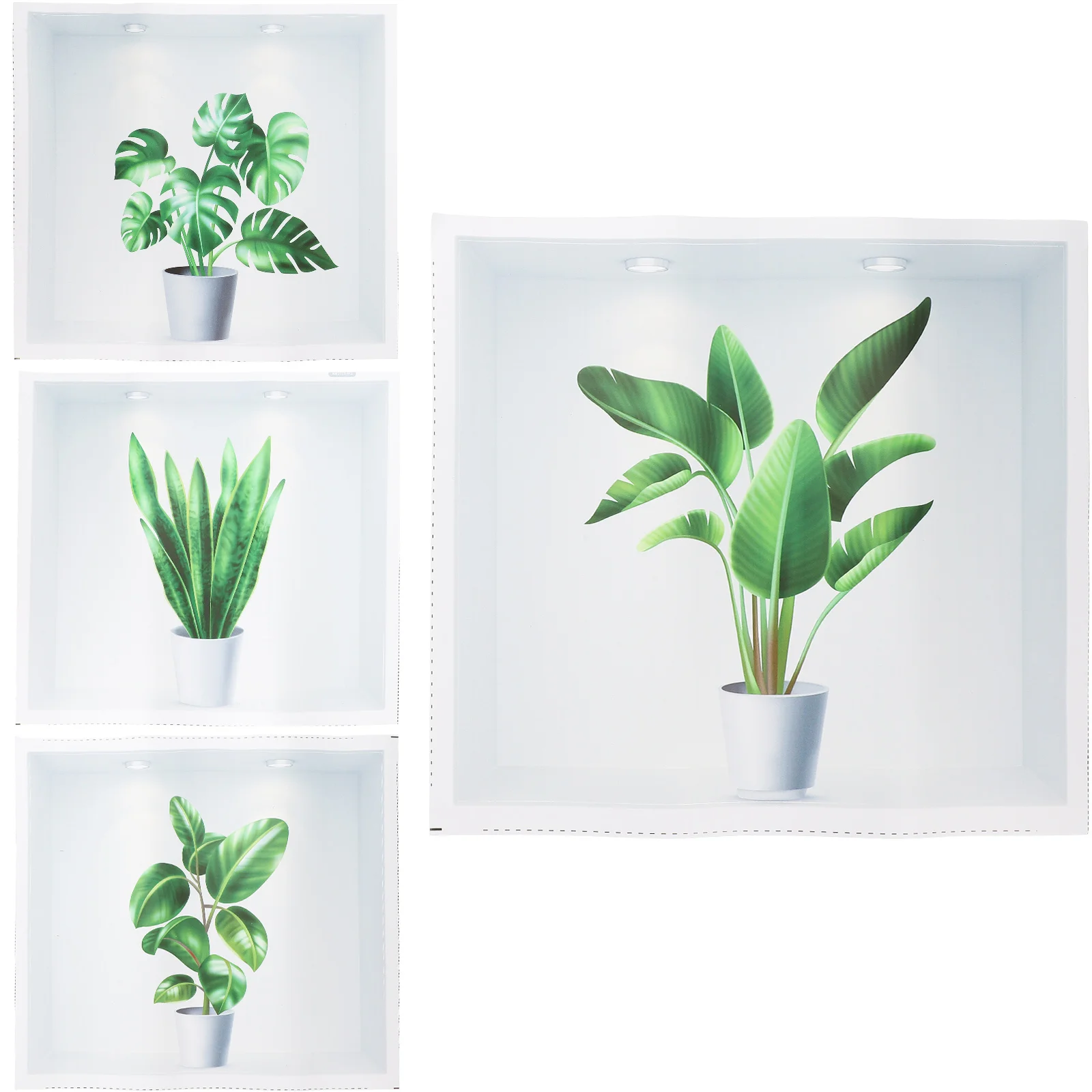 

4pcs Fake Window Wall Stickers 3D Effect Sticker Wall Adhesive Stickers