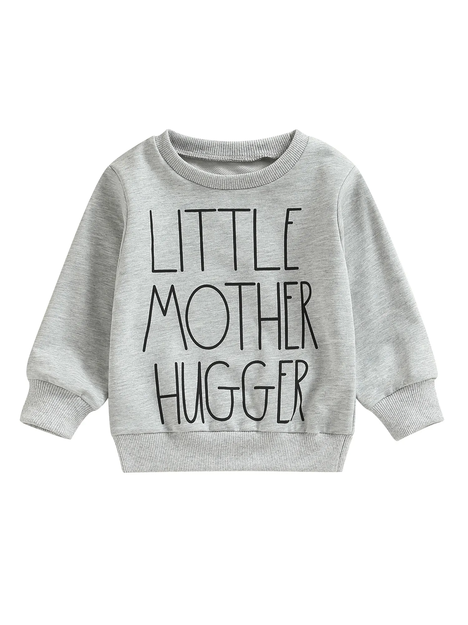 

Толстовка для маленьких мальчиков и девочек, пуловер с длинным рукавом и круглым вырезом, топ, Детская рубашка с буквенным принтом, повседне...