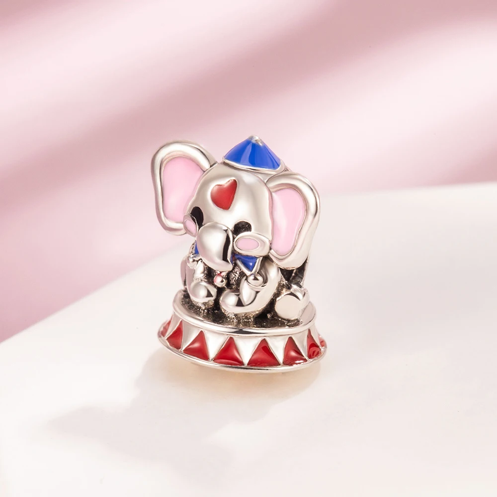 Фото Новый посеребренный цирковой слон Happy Clown, подвеска, подходит для оригинального браслета из бисера, сделай сам, женские ювелирные изделия, подарок 2025, горячая распродажа №3