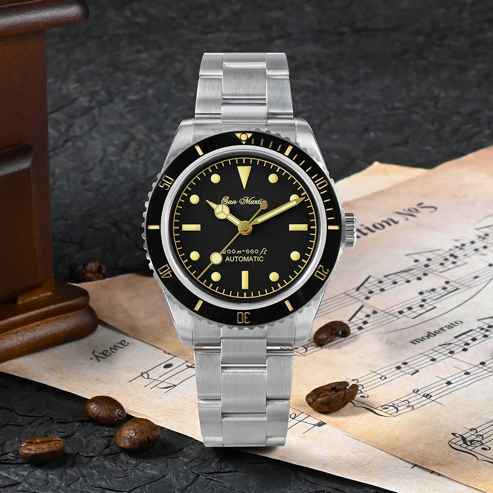 

Мужские Водонепроницаемые механические часы San Martin 6200 в стиле ретро