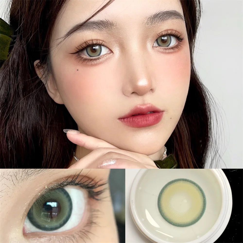 Nainai Green Crazy Small Beauty Pupil Цветные контактные линзы для глаз Косметические