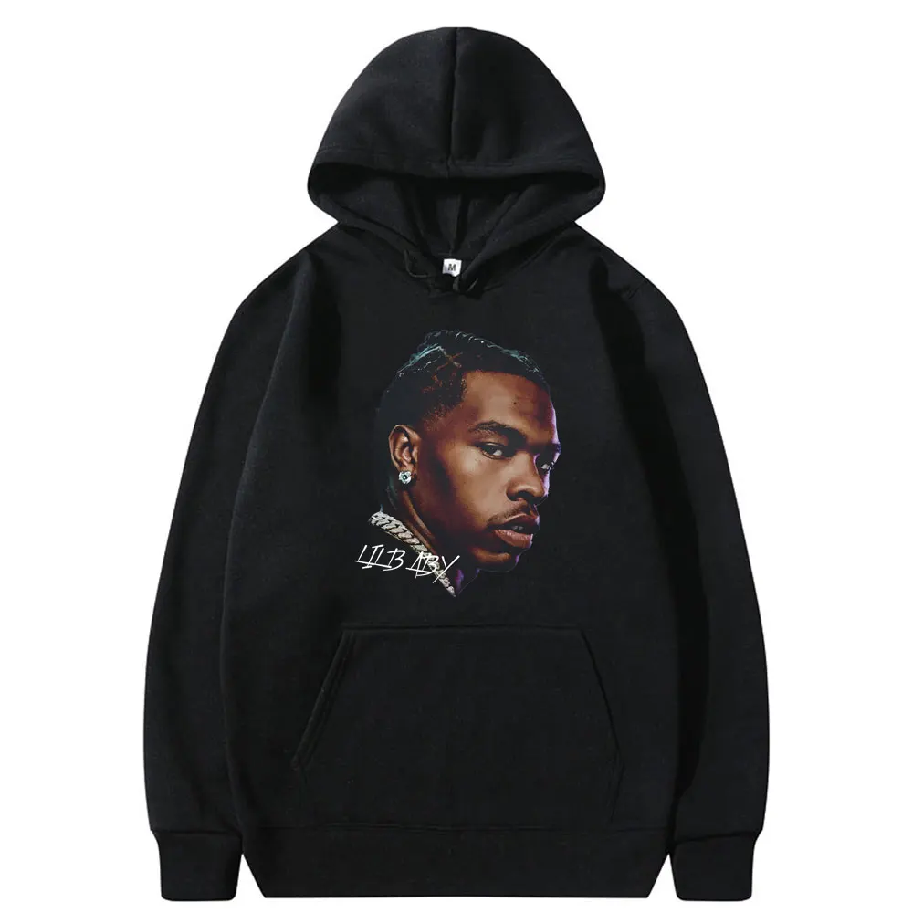 

Rapper Lil Baby Big Head Graphics Hoodie Men's Hip Hop Vintage Harajuku Sweatshirts Harder Than Ever Young Thug Gunna Hoodies