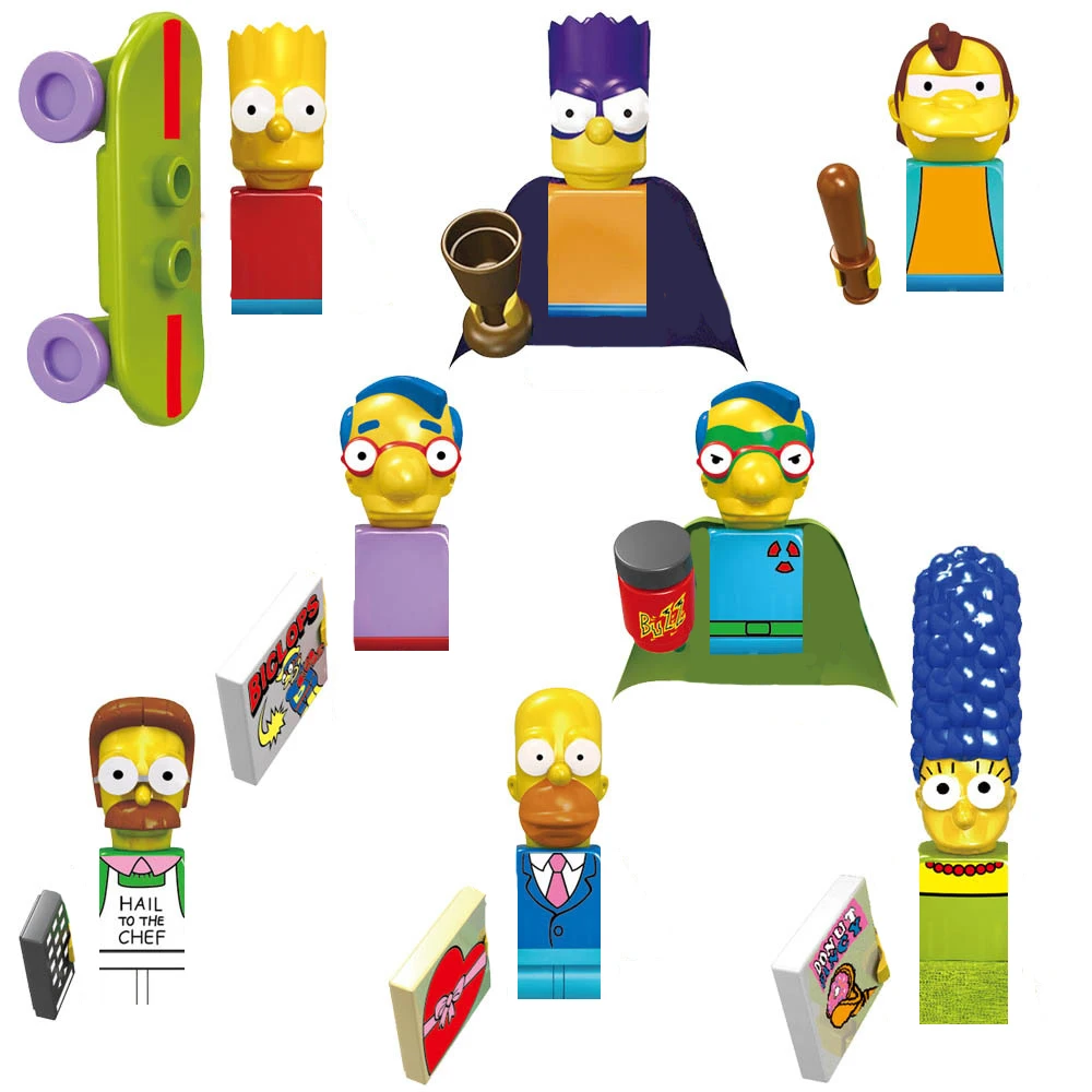 

8 шт., Детский конструктор «Симпсоны»