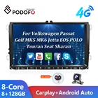 Podofo 2 Din Android 10,0 автомобильное радио 9 ''GPS с Carplay для VWVolkswagen Passat Golf MK5 MK6 Jetta EOS POLO Touran Seat Sharan