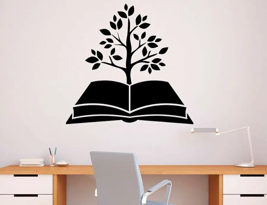 

Tree Book Wall Decal Library Vinyl Sticker School Education Home Art Design Murals Modern Room Interior Decoration 3R07