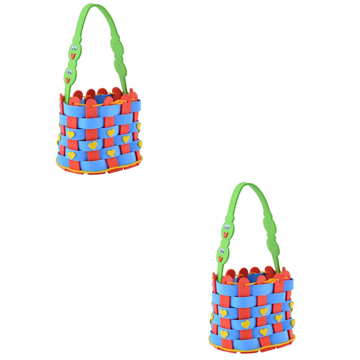 Sewing Kit Kids Basket Diy Craft Felt Handbagmaking Weavingeducational Kits Fabric Sew Nonwoven Crafts Preschool Material
