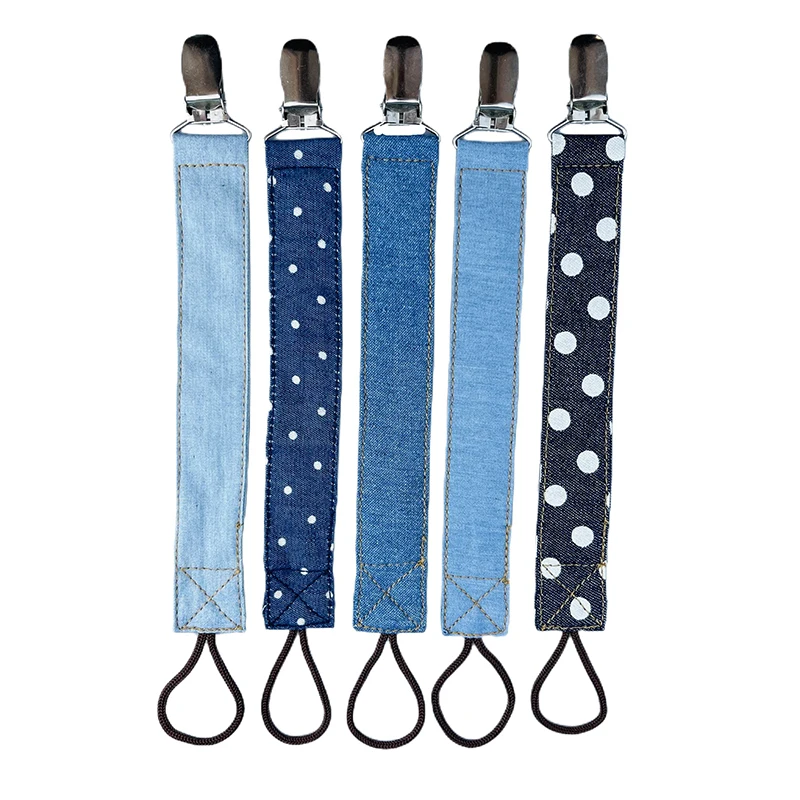 Цепочка для детской соски с зажимом из хлопкового материала подходит