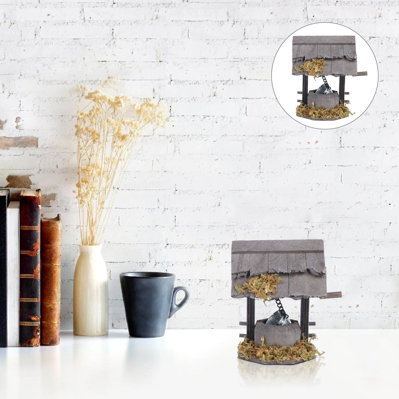 

Garden Scene Decoration Miniature Dollhouse Accessories Ornaments Landscape Micro Water Well Wooden