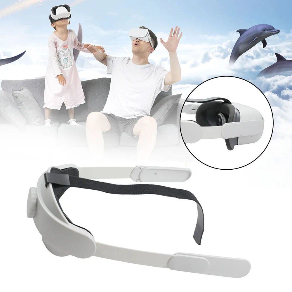 

With Cushion Practical Soft VR Headset Non Slip Adjustable Head Strap Headband Gaming Reduce Pressure For Oculus Quest 2
