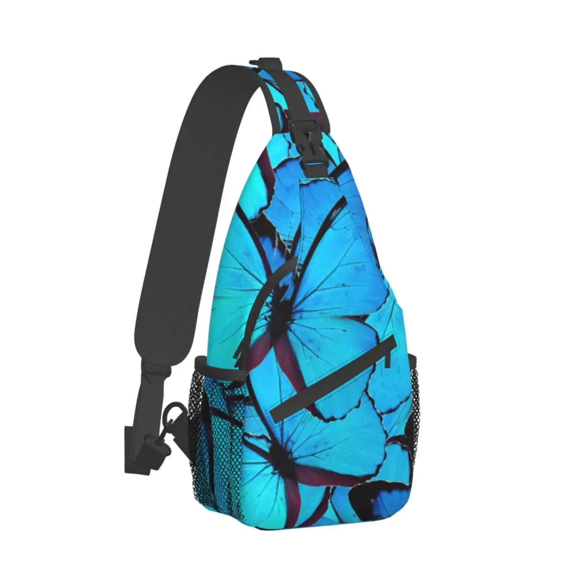

Синие сумки на плечо с крыльями бабочки, повседневная нагрудная сумка с милым животным принтом, мужская сумка на лямках для кемпинга, мотоци...