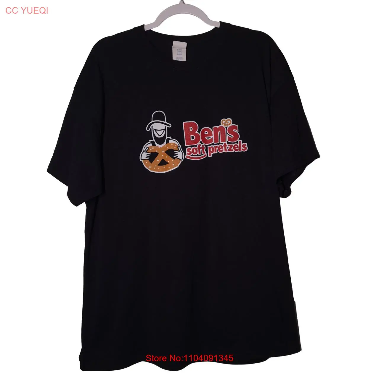 Рубашка Ben's Soft Pretzels USED (2XL черная хлеб закуски)