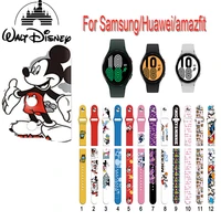 fashion silicone disney mickey mouse band smartwatch straps for samsung galaxy watch 4 gear 3 correa bracelet huawei gt2 amazfit