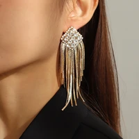 long rhinestone earrings big luxury womens earrings new 2022 geometric crystal statement party jewelry