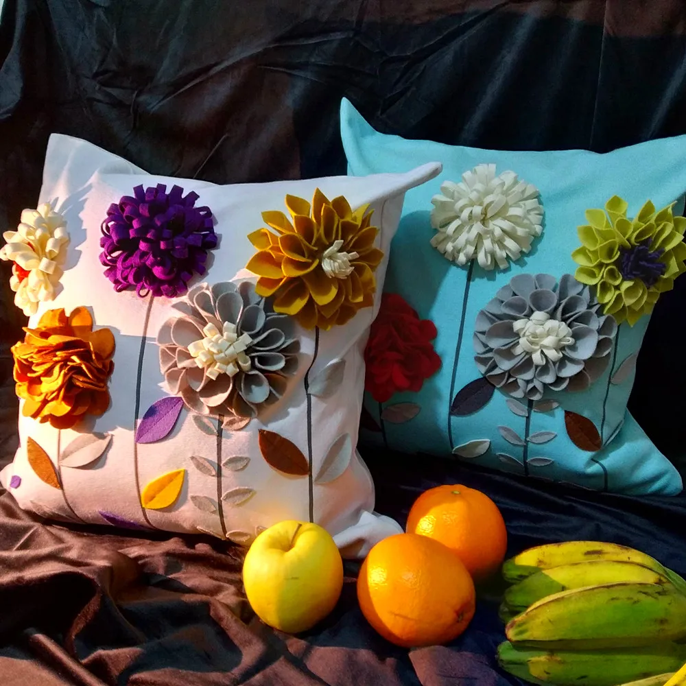 

Handmade flower beauty patchwork Cushion Pillow cover folding style Inventory Cleanup H21