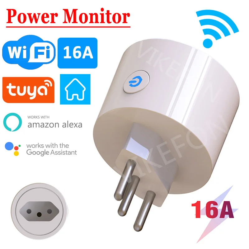 

Brazil Smart Plug WiFi Socket 16A Power Monitor Timing Function Tuya SmartLife APP Control Works With Alexa Google Assistant