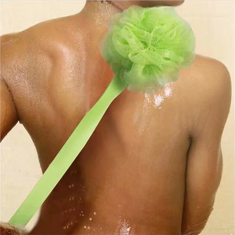 

Щетка для ванны, душа, спа с длинной ручкой, портативная отшелушивающая Расслабляющая нейлоновая сетка, скруббер для спины, мягкая чистка те...