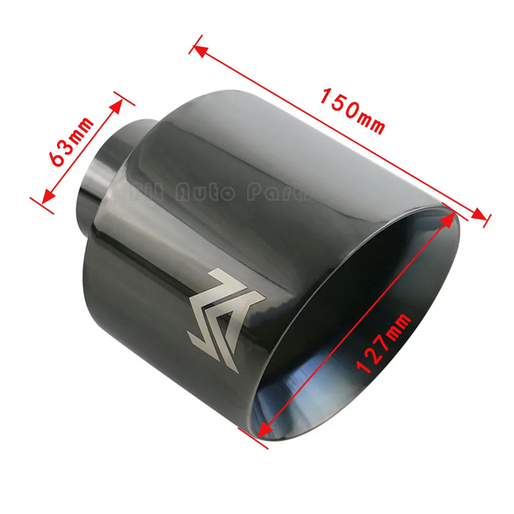 

Universal Car Exhaust End Tip Stainless Steel 63mm 76mm Inlet 114mm 127mm Outlet Slant Muffler Tail Pipe