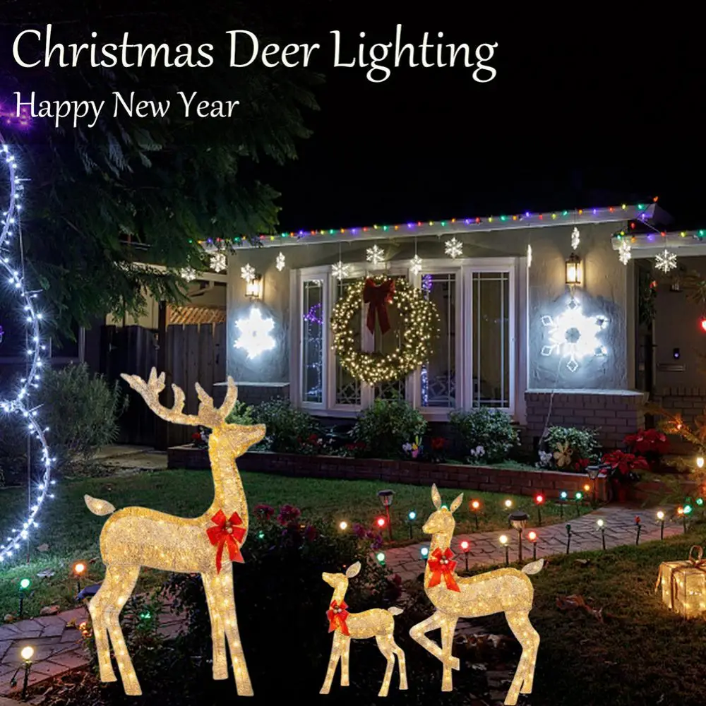 

Рождественский олень, уличные светящиеся украшения светильник кой, светящиеся мигающие олени, статуя с блестками, рождественские украшения с оленем