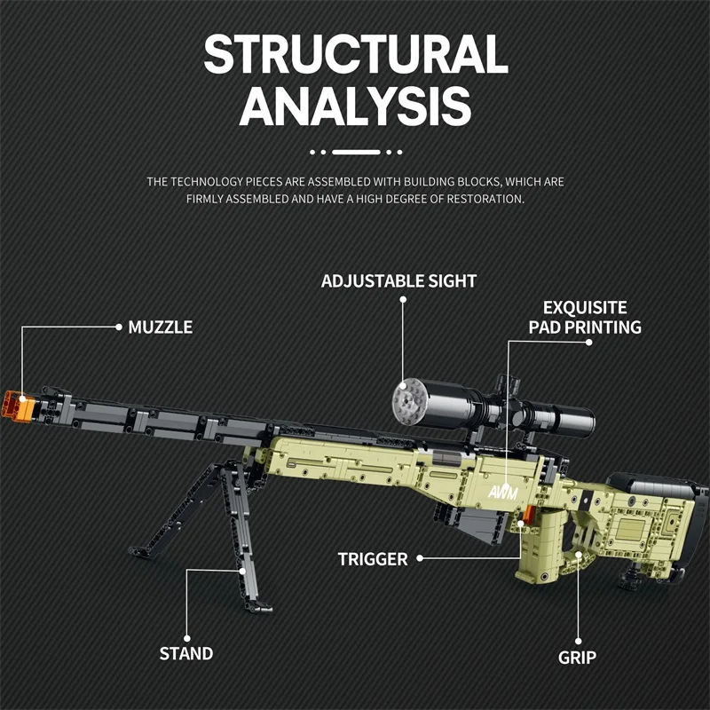 Винчестер AWM модель снайперской винтовки строительные блоки военное оружие