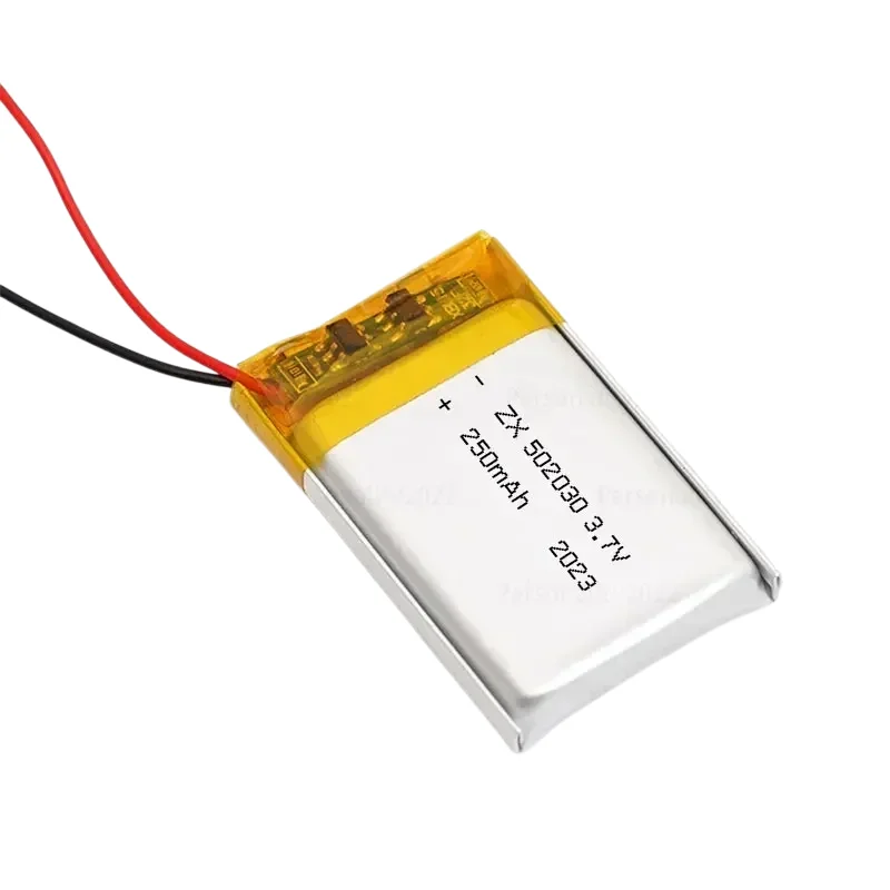 Фото Литий-полимерный аккумулятор 3.7V 250mAh 502030 для Bluetooth-гарнитур, автомобильных видеорегистраторов, игрушек, ручек для чтения, устойчивый к высоким температурам №3