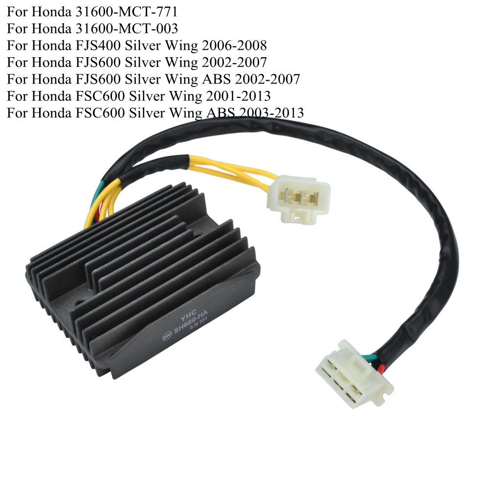 Мотоцикл регулятор напряжения Выпрямитель для Honda FJS400 FJS600 FSC600 FJS 400 600 Серебряный Крыло ABS 31600-MCT-003 31600-MCT-771